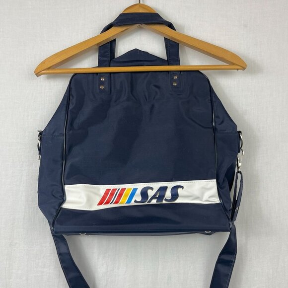 Vintage 70s Scandinavian Airlines Shoulder Bag US Made Weekender Retro Duffle - Picture 9 of 14
